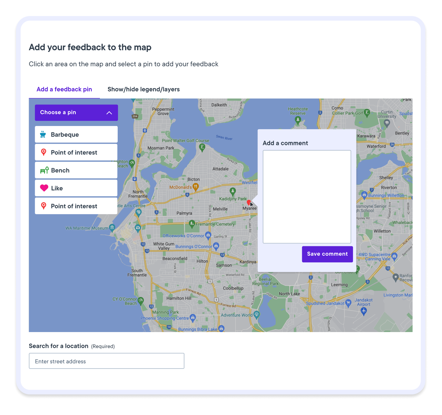 Example of District Engage Survey Map tool