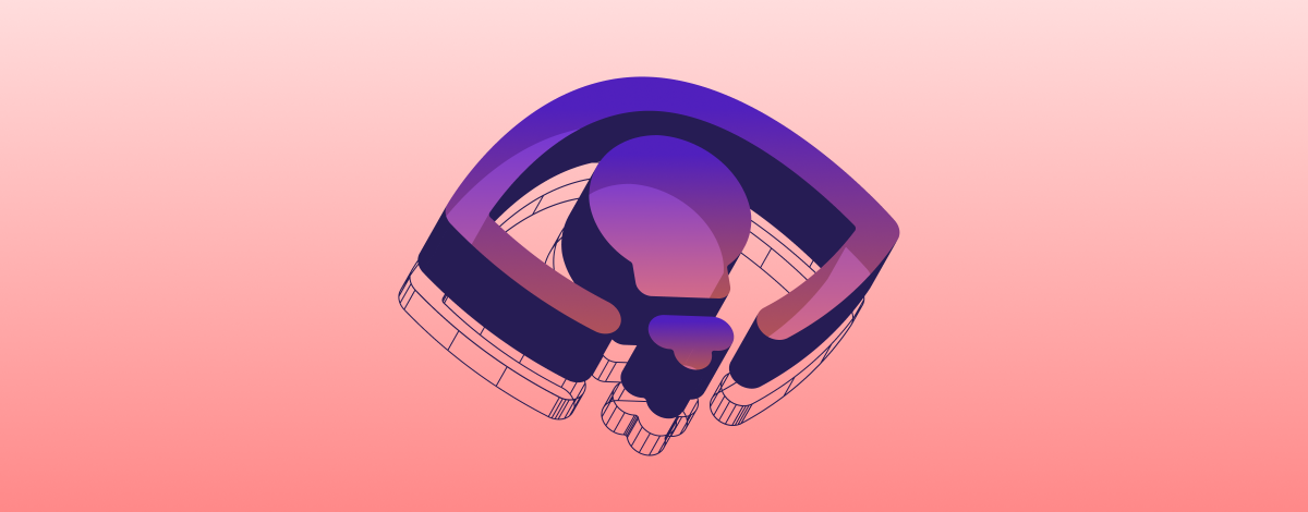 A graphic showing a isometric 3D representation of an eye