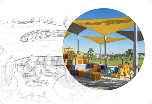 Graphical rendering of a playground concept